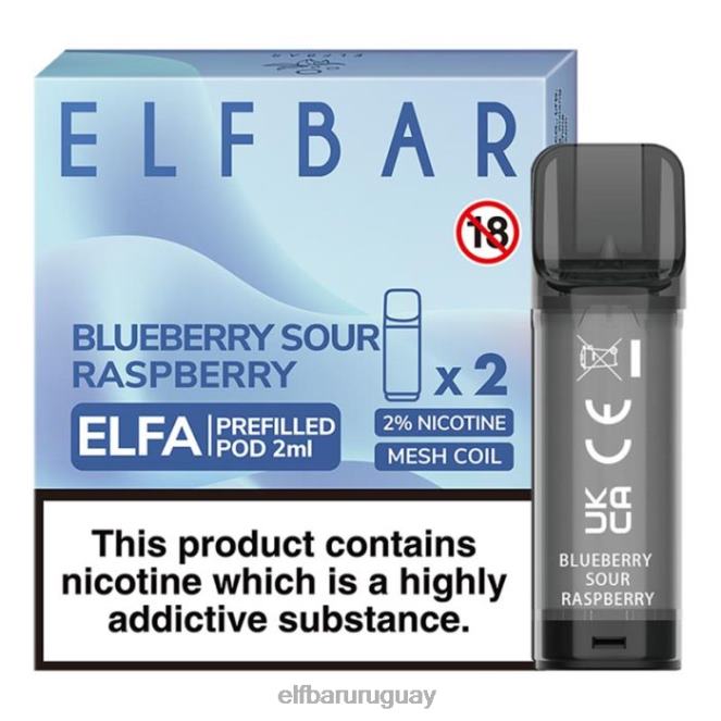 cápsula precargada elfbar elfa - 2 ml - 20 mg (paquete de 2) arándano frambuesa agria TH4FV114