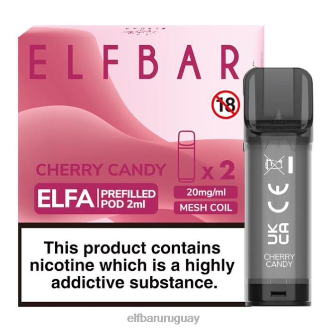 cápsula precargada elfbar elfa - 2 ml - 20 mg (paquete de 2) caramelo de cereza TH4FV131