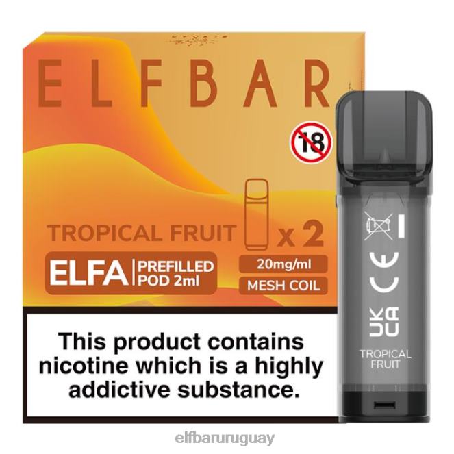 cápsula precargada elfbar elfa - 2 ml - 20 mg (paquete de 2) fruta tropical TH4FV120