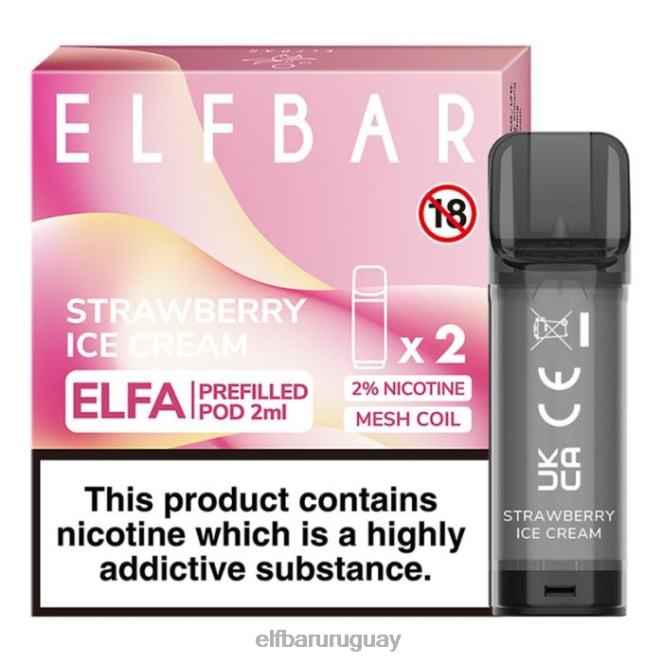 cápsula precargada elfbar elfa - 2 ml - 20 mg (paquete de 2) helado de fresa TH4FV115