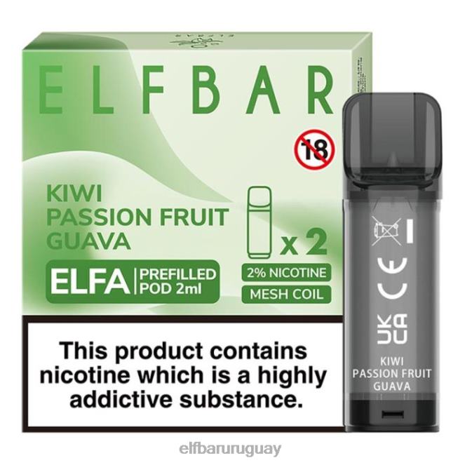 cápsula precargada elfbar elfa - 2 ml - 20 mg (paquete de 2) kiwi maracuyá guayaba TH4FV117