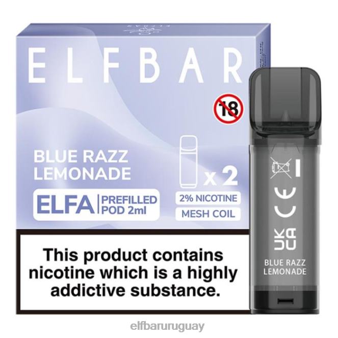 cápsula precargada elfbar elfa - 2 ml - 20 mg (paquete de 2) limonada azul razz TH4FV119