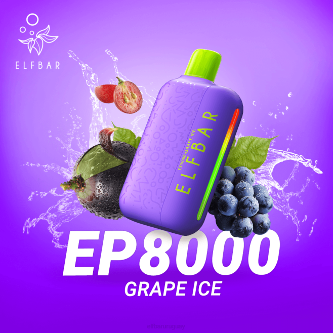 ELFBAR vape desechable nuevos soplos ep8000 hielo de uva VHPV59